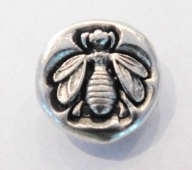 Bee Thumbprint Magnets, Antique Silver, Set of 6