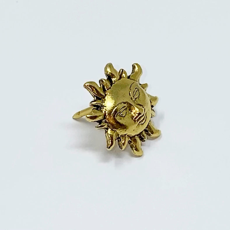 Celestial Sun Push Pins, Decorative Push Pins, Unique Gold Push Pins, 15 Piece Metal Push Pin Set