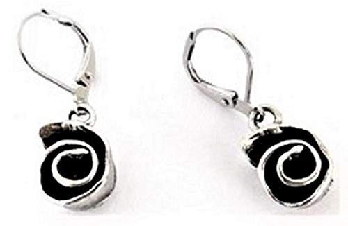ROSETTE EARRINGS ANTIQUE SILVER PLATED