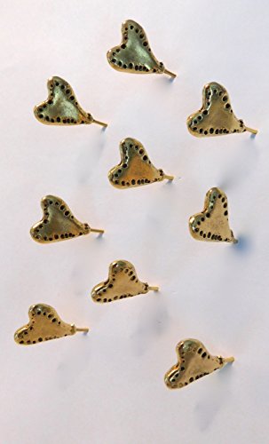 Shooting Heart Push Pins, Decorative Push Pins, Unique Gold Push Pins, 15 Piece Metal Push Pin Set