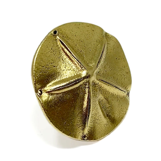 Sand Dollar Knob, Drawer Pull, Cabinet Knob, 1 Piece, Gold Finish