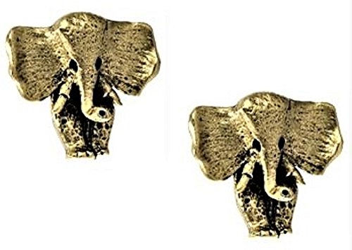 MINI ELEPHANT EARRING WITH POST ANTIQUE GOLD