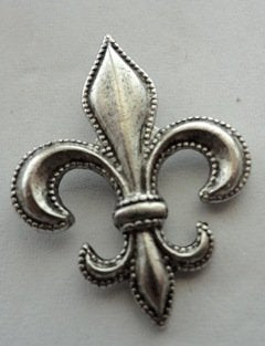 Large Fleur De Lis Push Pins, Decorative Push Pins, Unique Silver Push Pins, 15 Piece Metal Push Pin Set