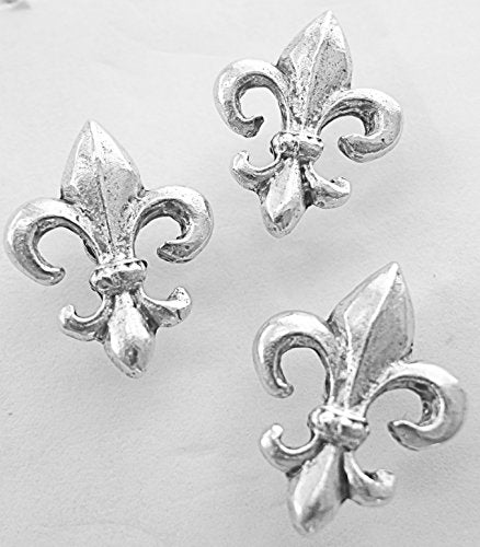 Fleur De Lis Push Pins, Decorative Push Pins, Unique Silver Push Pins, 15 Piece Metal Push Pin Set