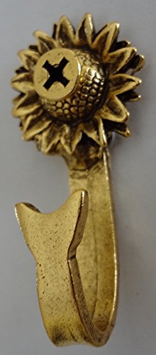 Sunflower Hook, Medium Wall Hook, Picture Hook, Jewelry Hook, Decorative Wall Hook, 1 Piece, Gold Finish