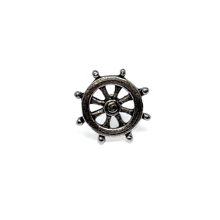 Ships Wheel Push Pins, Decorative Push Pins, Unique Silver Push Pins, 15 Piece Metal Push Pin Set