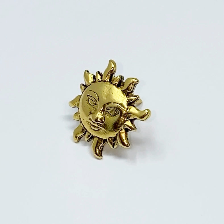 Celestial Sun Push Pins, Decorative Push Pins, Unique Gold Push Pins, 15 Piece Metal Push Pin Set