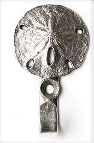 Sand Dollar Hook, Medium Wall Hook, Picture Hook, Jewelry Hook, Decorative Wall Hook, 1 Piece, Silver Finish