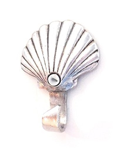 Scallop Hook, Medium Wall Hook, Picture Hook, Jewelry Hook, Decorative Wall Hook, 1 Piece, Silver Finish