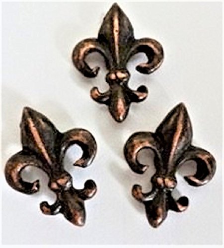 Fleur De Lis Push Pins, Decorative Push Pins, Unique Bronze Push Pins, 15 Piece Metal Push Pin Set