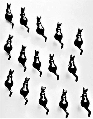 Black Cat Push Pins, Decorative Push Pins, Unique Black Painted Push Pins, 15 Piece Metal Push Pin Set