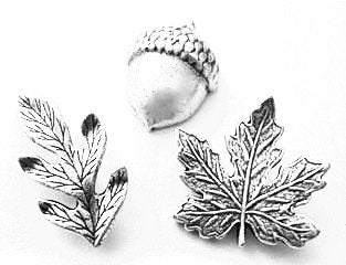 Leaf Push Pins, Decorative Push Pins, Unique Silver Push Pins, 15 Piece Metal Push Pin Set