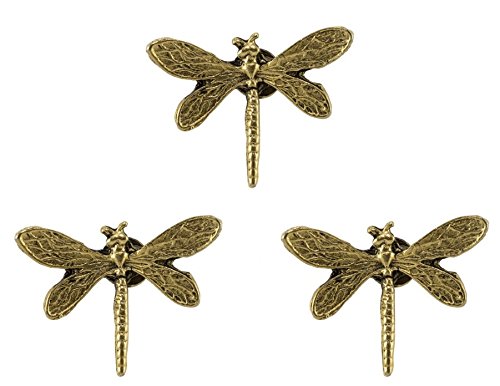 Dragonfly Magnet Set, Antique Gold, Set of 3