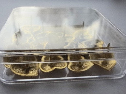 Button Push Pins, Decorative Push Pins, Unique Gold Push Pins, 15 Piece Metal Push Pin Set