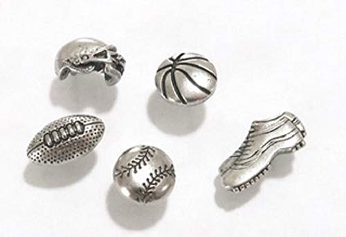 Sports Push Pins, Decorative Push Pins, Unique Silver Push Pins, 15 Piece Metal Push Pin Set