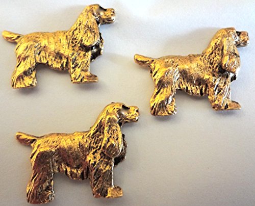 Spaniel Push Pins, Decorative Push Pins, Unique Gold Push Pins, 15 Piece Metal Push Pin Set