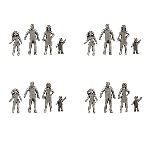 Family of 4 Push Pins, Decorative Push Pins, Unique Silver Push Pins, 16 Piece Metal Push Pin Set