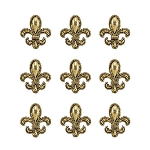 Fleur De Lis Push Pins, Decorative Push Pins, Unique Gold Push Pins, 9 Piece Metal Push Pin Set