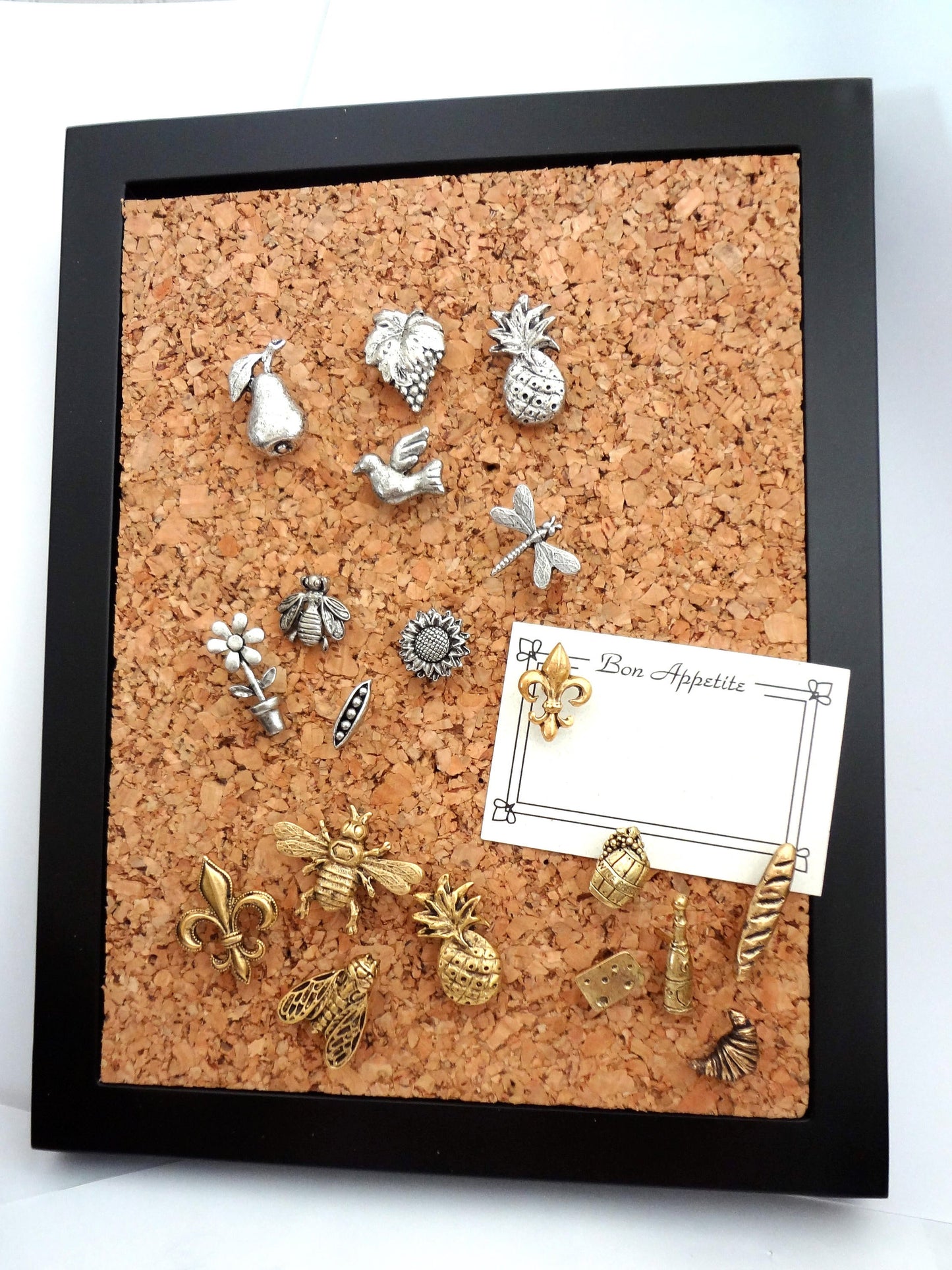 Button Push Pins, Decorative Push Pins, Unique Gold Push Pins, 15 Piece Metal Push Pin Set