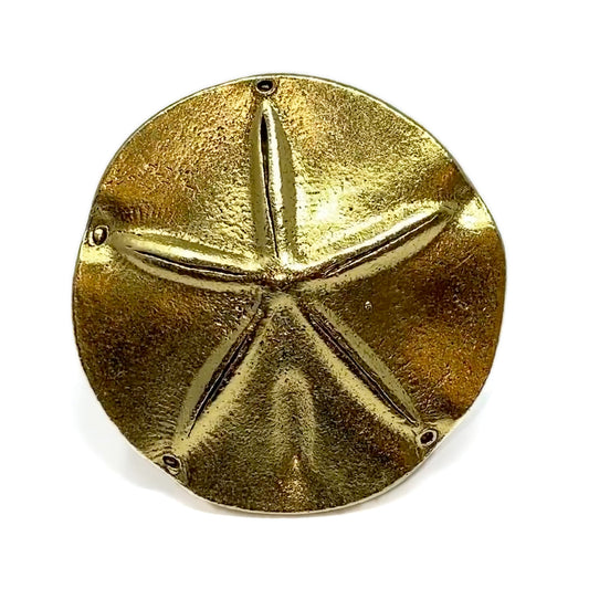 Sand Dollar Knob, Drawer Pull, Cabinet Knob, 1 Piece, Gold Finish