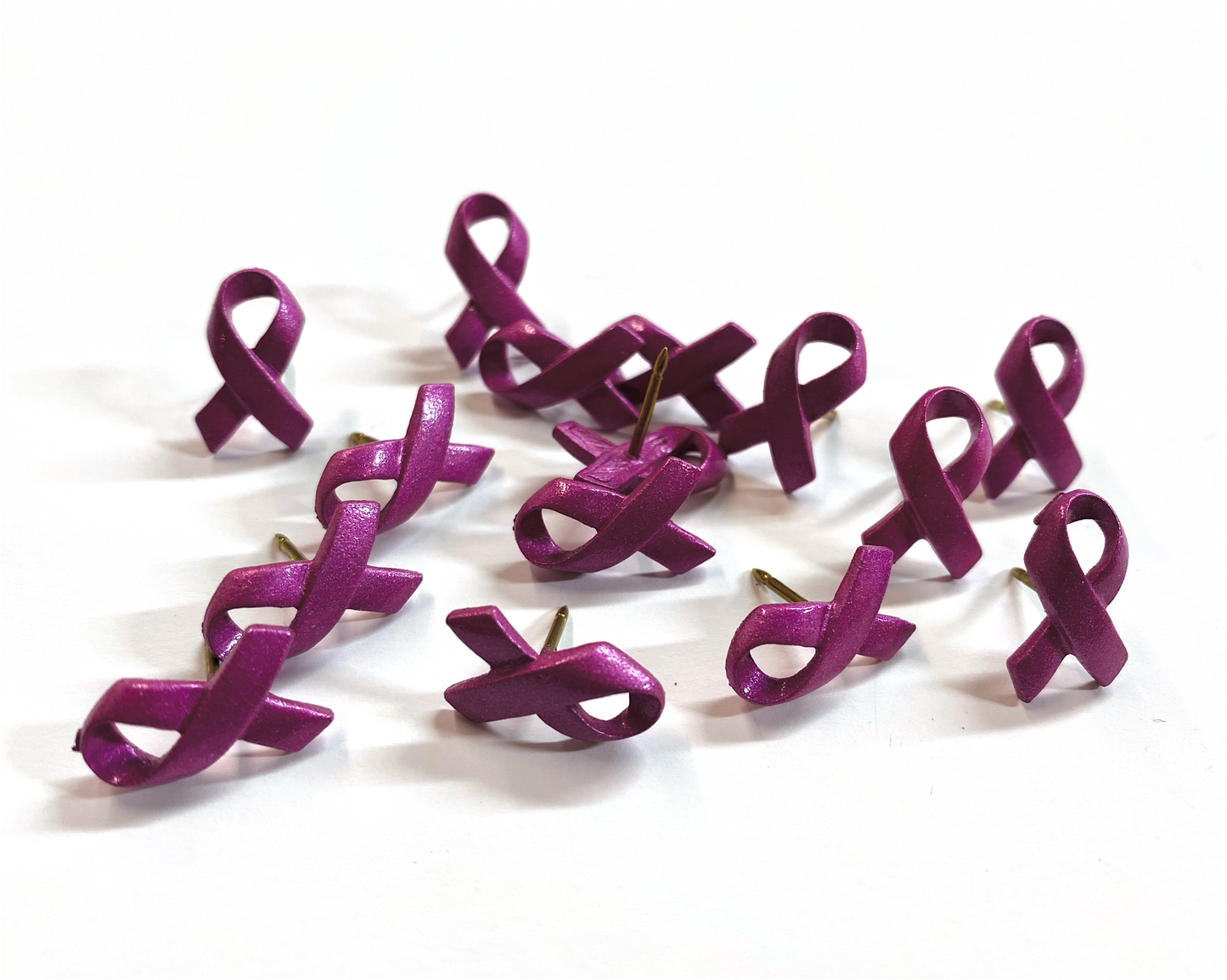 Breast Cancer Awareness Push Pins, Decorative Push Pins, Pink Push Pins, 15 Piece Metal Push Pin Set