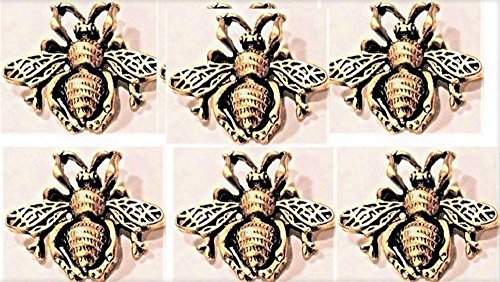 Decorative Bee Magnets, Antique Gold, Set of 6