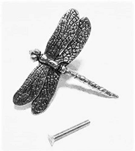 Dragonfly Knob, Drawer Pull, Cabinet Knob, 1 Piece, Silver Finish