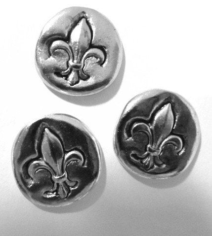 Fleur De Lis Push Pins, Decorative Push Pins, Unique Silver Push Pins, 15 Piece Metal Push Pin Set