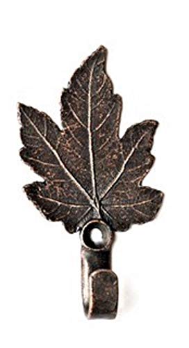 Maple Leaf Hook, Medium Wall Hook, Picture Hook, Jewelry Hook, Decorative Wall Hook, 1 Piece, Bronze Finish