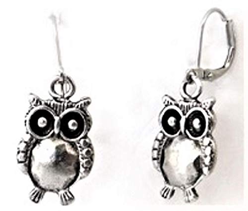 . OWL EARRINGS ANTIQUE SILVER