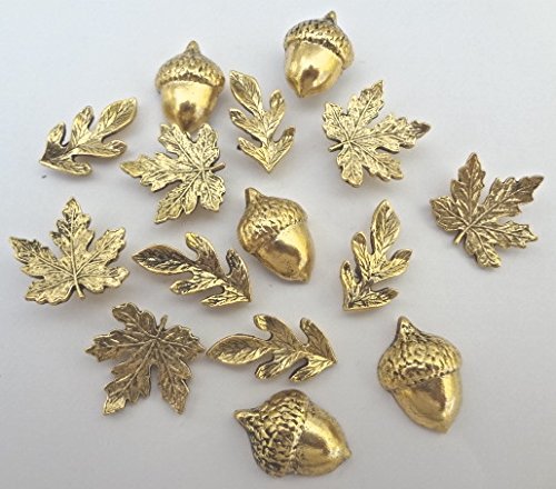 Leaf Push Pins, Decorative Push Pins, Unique Gold Push Pins, 15 Piece Metal Push Pin Set