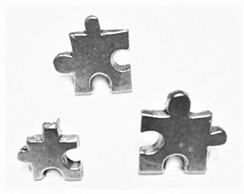 Puzzle Piece Push Pins, Decorative Push Pins, Unique Silver Push Pins, 15 Piece Metal Push Pin Set