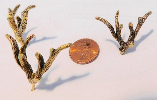 Antler Push Pins, Decorative Push Pins, Unique Gold Push Pins, 9 Piece Metal Push Pin Set