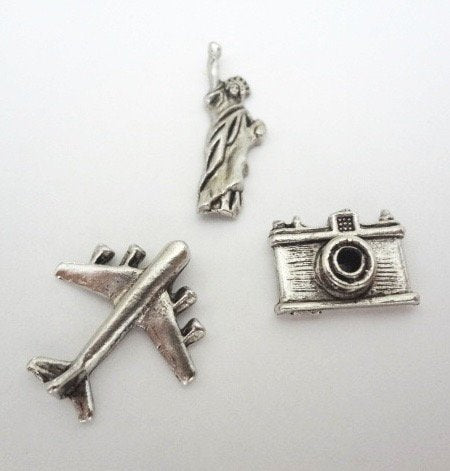 New York Push Pins, Decorative Push Pins, Unique Silver Push Pins, 15 Piece Metal Push Pin Set