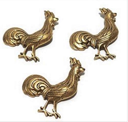 Norma Jean Designs Rooster Magnets, Set of 3 PCS, Antique Gold Finish