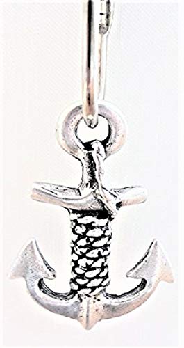 Anchor Shower Curtain Hook Adornment, Antique Silver, Set of 12