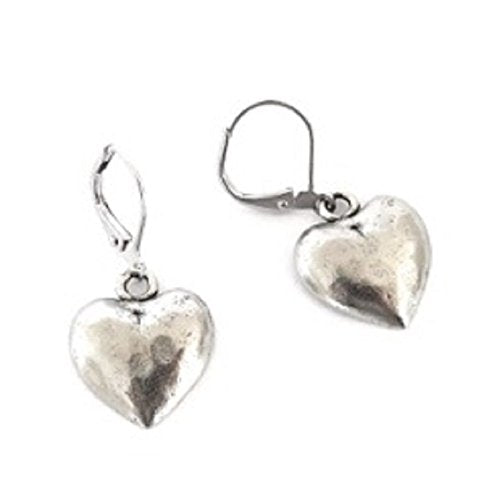 . HEART EARRINGS ANTIQUE SILVER