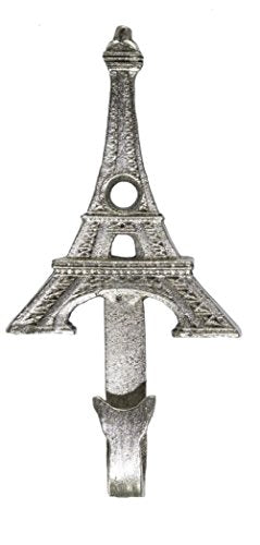 Eiffel Tower Hook. Medium Wall Hook, Picture Hook, Jewelry Hook, Decorative Wall Hook, 1 Piece, Silver Finish