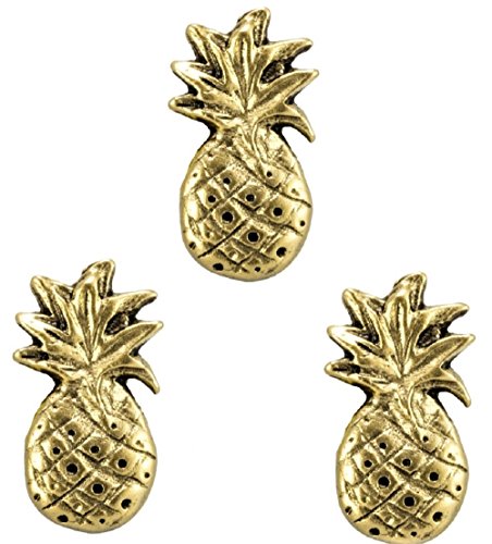 Norma Jean Designs Large Decorative Pineapple Magnets Set of 3PC Antique Gold