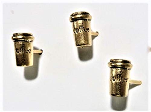 Coffee Push Pins, Decorative Push Pins, Unique Gold Push Pins, 15 Piece Metal Push Pin Set