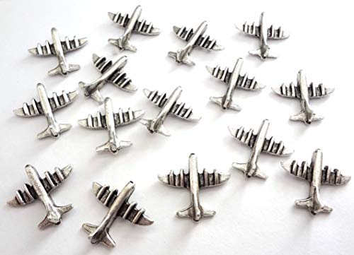 Airplane Push Pins, Decorative Push Pins, Unique Silver Push Pins, 15 Piece Metal Push Pin Set