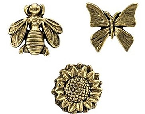 BUMBLE BEE, SUNFLOWER, BUTTERFLY SET OF 3 LAPEL PINS CL-100 AG