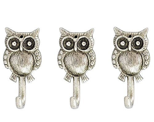 Owl Hooks, Small Hooks, Picture Hooks, Jewelry Hooks, Decorative Hooks, Set of 3