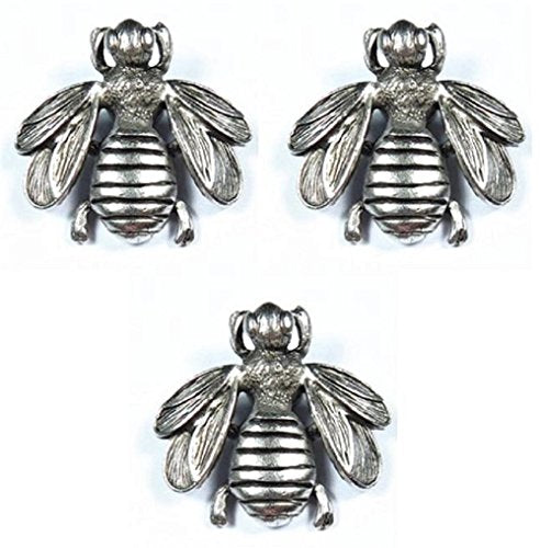Norma Jean Designs Item Large Decorative BEE Magnets Set of 3PC Antique Silver