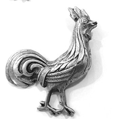 Norma Jean Designs Rooster Magnets, Set of 3 PCS, Antique Silver Finish