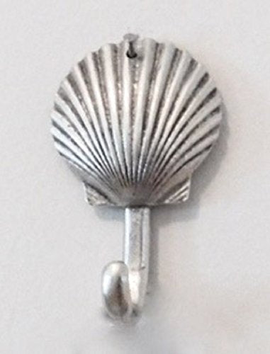 Scallop Hook, Small Wall Hook, Picture Hook, Jewelry Hook, Decorative Wall Hook, 1 Piece, Silver Finish