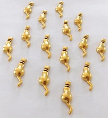Kitty Cat Push Pins, Decorative Push Pins, Unique Gold Push Pins, 15 Piece Metal Push Pin Set