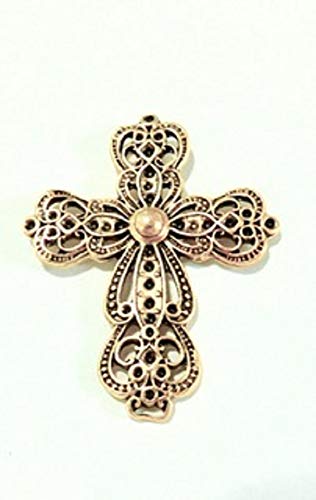 Norma Jean Designs New Item Large Decorative Cross Magnets Set of 2PC Antique Gold