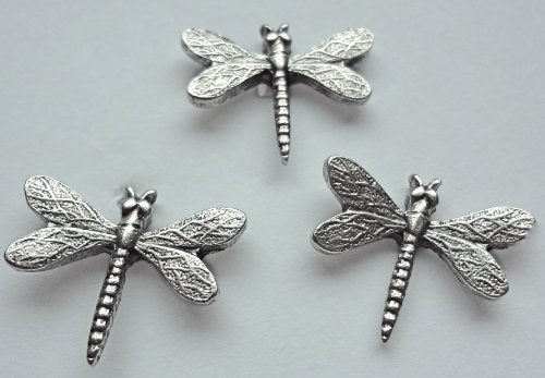 Dragonfly Push Pins, Decorative Push Pins, Unique Silver Push Pins, 15 Piece Metal Push Pin Set